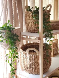 Korissa Savar Basket With White Handles Set