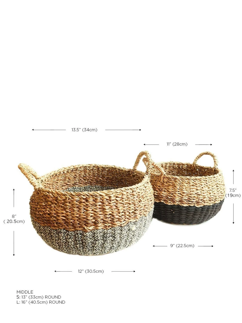 Korissa Home Goods Ula Floor Basket Set - Black 8 Korissa Home Goods Ula Floor Basket Set - Black