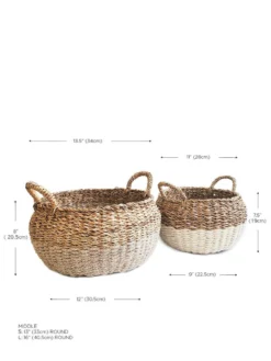 Korissa Ula Floor Basket Set - Natural