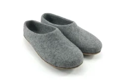 Kyrgies Men's Molded Sole High Back Wool Slippers - Gray