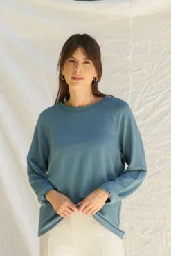 LA Relaxed Raw Modal Raglan Sweatshirt