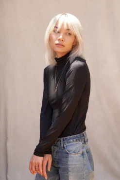 LA Relaxed Smooth Modal Jersey Turtleneck