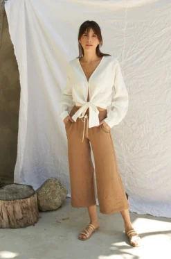 Made Trade Sales 32 LA Relaxed Wide Leg Modal Crop Pant New Arrivals
