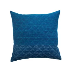 Leah Singh Eva Wool Throw Pillow Cover - Indigo + Aqua Home Goods
