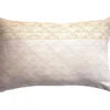 Leah Singh Eva Wool Lumbar Pillow Cover - Ivory + Pink
