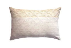 Leah Singh Eva Wool Lumbar Pillow Cover - Ivory + Pink