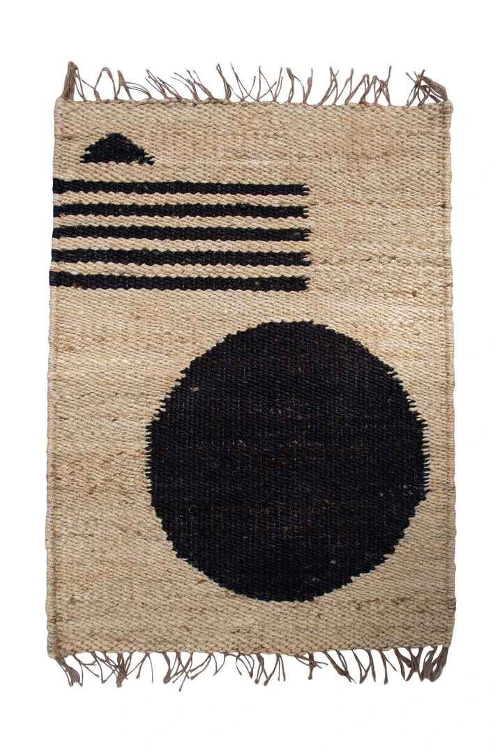 Leah Singh Lola Jute Rug - Circle + Lines 3 Leah Singh Lola Jute Rug - Circle + Lines