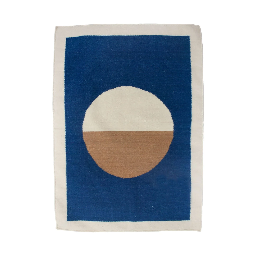 Leah Singh Luna Circle Wool Rug - Blue 3 Leah Singh Luna Circle Wool Rug - Blue