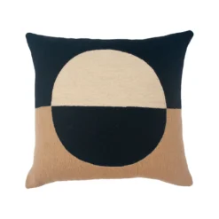 Leah Singh Marianne Circle Wool Throw Pillow Cover - Black Home Goods