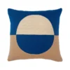 Leah Singh Marianne Circle Wool Throw Pillow Cover - Blue