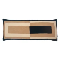 Leah Singh Home Goods Marianne Wool Lumbar Pillow Cover - Black