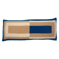 Leah Singh Marianne Wool Lumbar Pillow Cover - Blue Home Goods