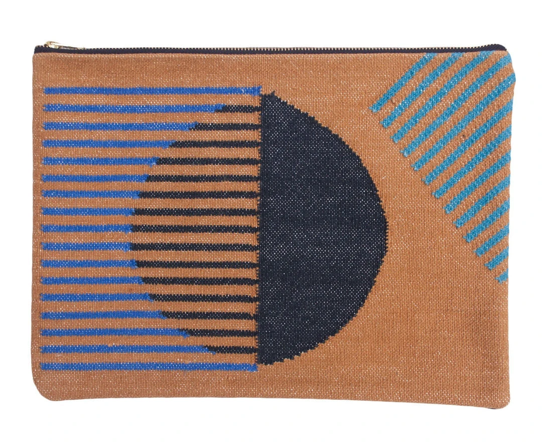 Leah Singh Olivia Stripe Clutch - Ochre Handcrafted 3 Leah Singh Olivia Stripe Clutch - Ochre Handcrafted