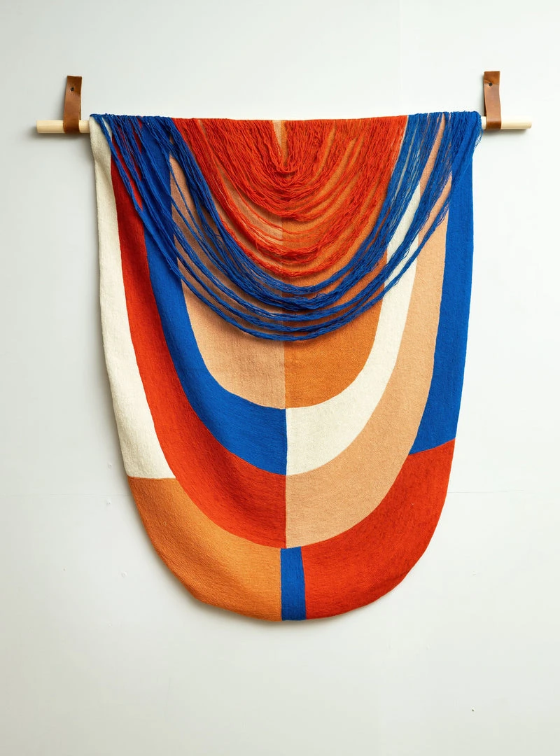 Leah Singh Red + Blue Wool Tapestry 3 Leah Singh Red + Blue Wool Tapestry