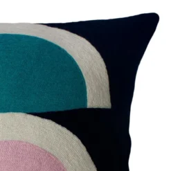 Leah Singh Viola Wool Throw Pillow Cover - Black Home Goods
