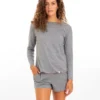 Leena & Lu Pima Long Sleeve Shirt - Gray BIPOC Owned 1 Leena & Lu Pima Long Sleeve Shirt - Gray BIPOC Owned