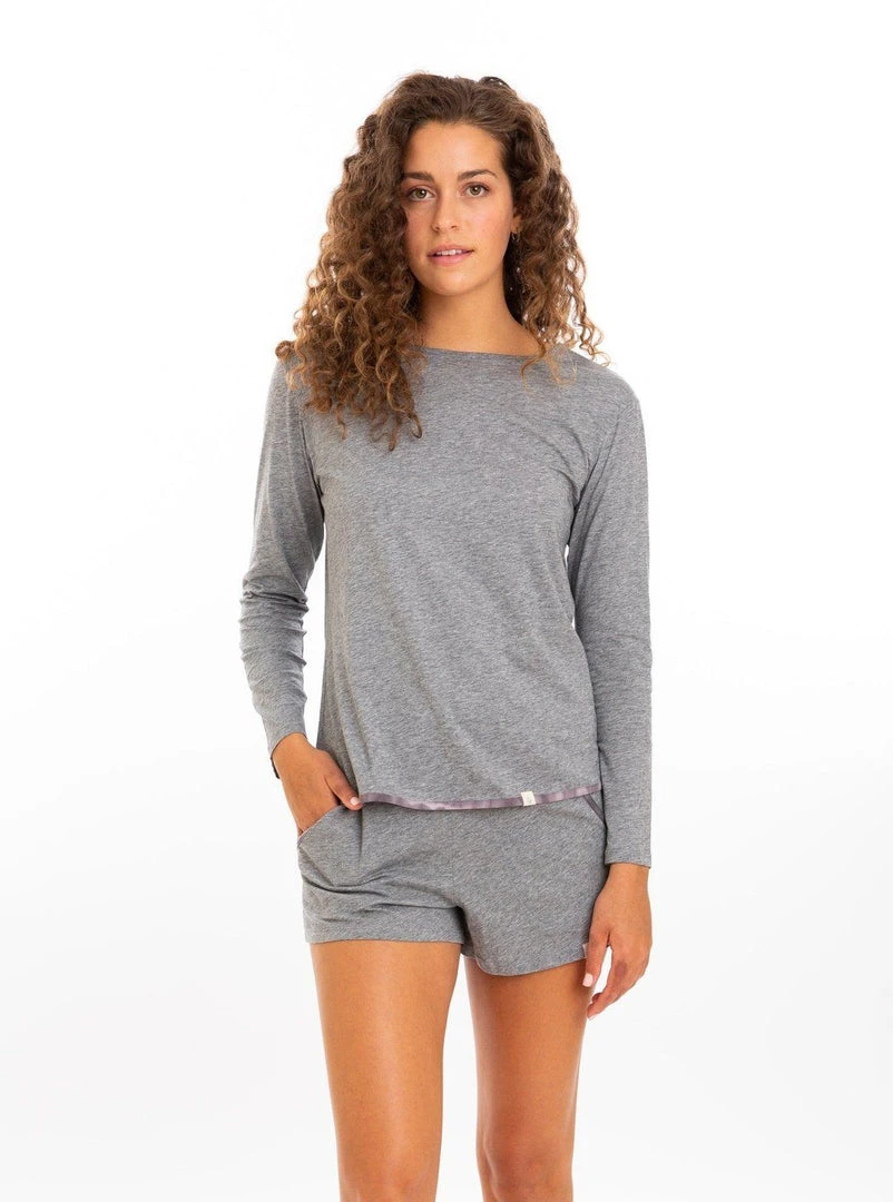 Leena & Lu Pima Long Sleeve Shirt - Gray BIPOC Owned 3 Leena & Lu Pima Long Sleeve Shirt - Gray BIPOC Owned