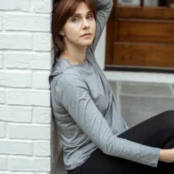 Leena & Lu Pima Long Sleeve Shirt - Gray BIPOC Owned 9 Leena & Lu Pima Long Sleeve Shirt - Gray BIPOC Owned