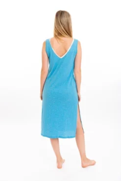 Leena & Lu BIPOC Owned Pima Long Dress - Turquoise