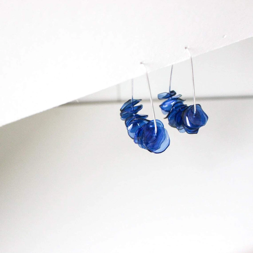 Giulia Letzi + META Jewelry Leona Upcycled Drop Earrings - Deep Blue 5 Giulia Letzi + META Jewelry Leona Upcycled Drop Earrings - Deep Blue