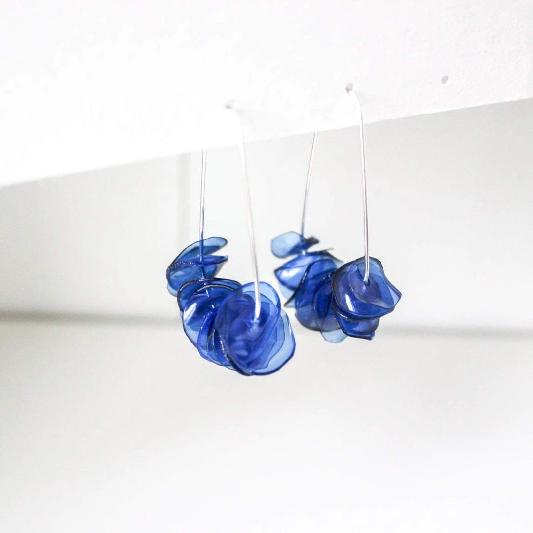 Giulia Letzi + META Jewelry Leona Upcycled Drop Earrings - Deep Blue 3 Giulia Letzi + META Jewelry Leona Upcycled Drop Earrings - Deep Blue