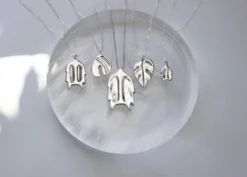 L.Greenwalt Jewelry Abstract Monstera Pendant Necklace