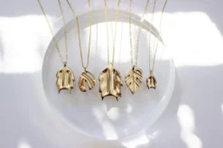 L.Greenwalt Jewelry Abstract Monstera Pendant Necklace