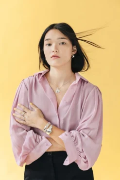 L.Greenwalt Jewelry Abstract Monstera Pendant Necklace