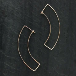 L.Greenwalt Jewelry Curve Gold Earrings