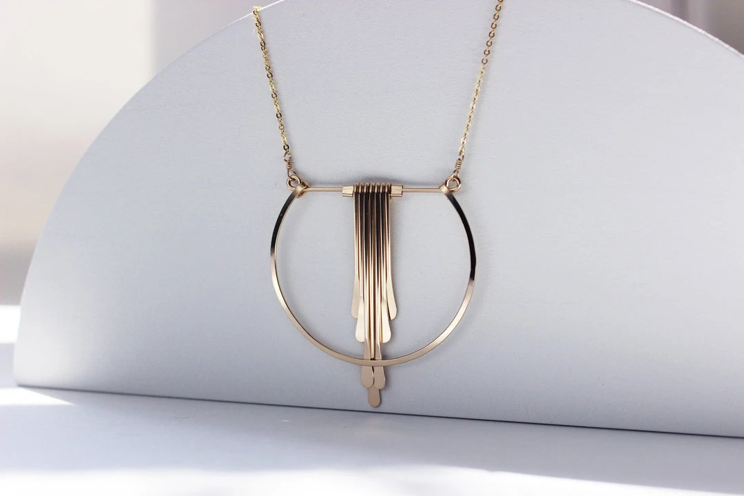 L.Greenwalt Jewelry Handcrafted Crescent Cascade Necklace 4 L.Greenwalt Jewelry Handcrafted Crescent Cascade Necklace