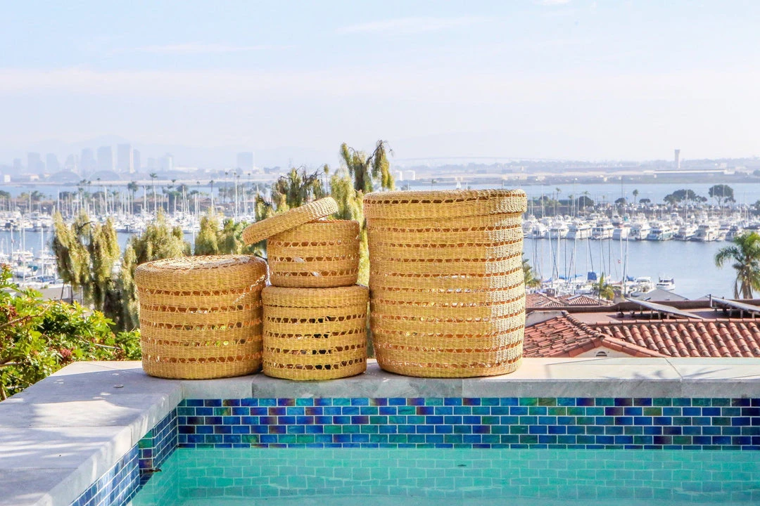 KAZI Home Goods Lidded Lace Extra Large Grass Box 4 KAZI Home Goods Lidded Lace Extra Large Grass Box