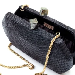 LIKHÂ Black Woven Clutch Special Occasion 10 LIKHÂ Black Woven Clutch Special Occasion