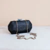 LIKHÂ Black Woven Clutch Special Occasion