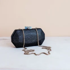 LIKHÂ Black Woven Clutch Special Occasion