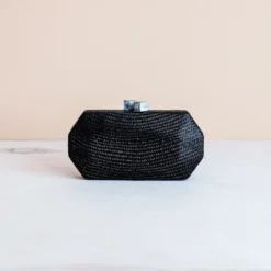 LIKHÂ Black Woven Clutch Special Occasion 11 LIKHÂ Black Woven Clutch Special Occasion