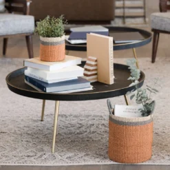 LIKHÂ Coral Floor Basket With Handles