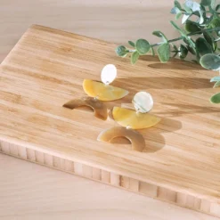 LIKHÂ Long Mother Of Pearl Geometric Earrings Special Occasion