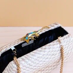 LIKHÂ Dusty Rose Houndstooth Clutch Accessories