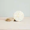 LIKHÂ Golden Yellow Mother Of Pearl Coaster Set Office Accessories