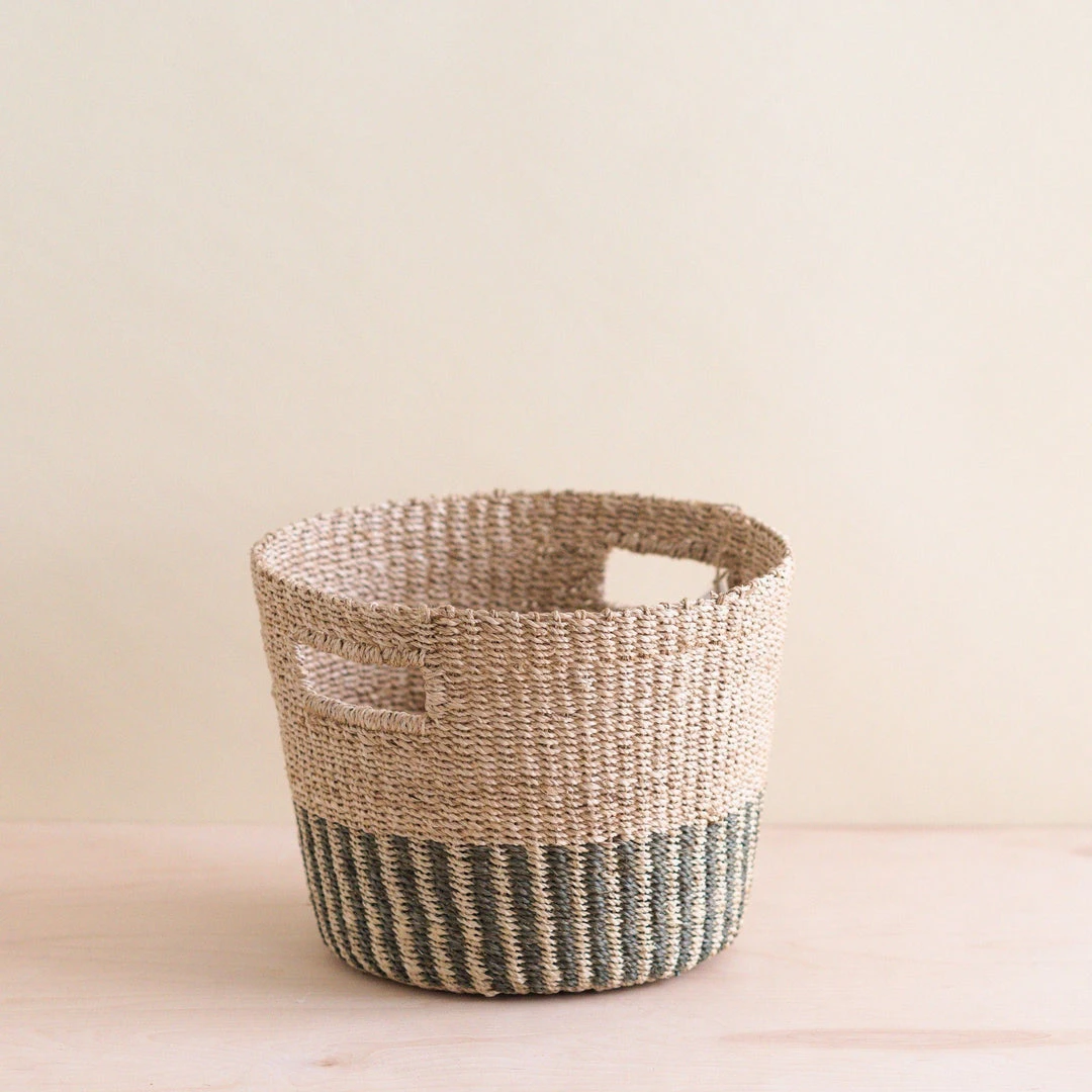 LIKHÂ Gray + Natural Tapered Basket 3 LIKHÂ Gray + Natural Tapered Basket