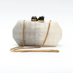 LIKHÂ Light Gray Hexagon Clutch Accessories