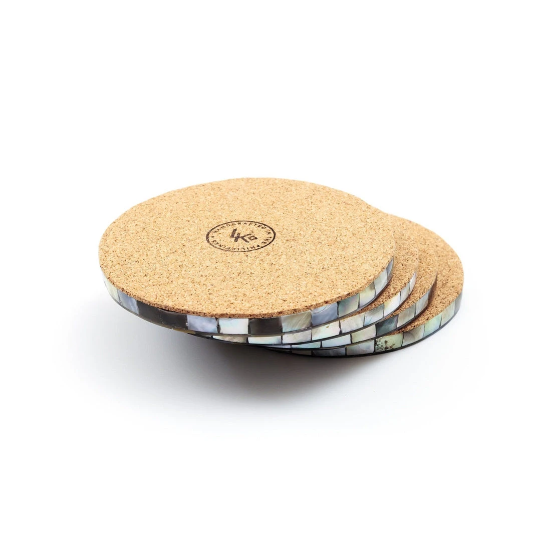 LIKHÂ Mosaic Mother Of Pearl Coaster Set Kitchen + Dining 7 LIKHÂ Mosaic Mother Of Pearl Coaster Set Kitchen + Dining