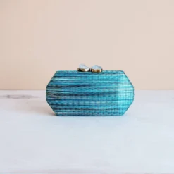 LIKHÂ Sea Green Shibori Pattern Clutch 11 LIKHÂ Sea Green Shibori Pattern Clutch