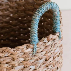LIKHÂ Home Goods Sky Blue Handle Basket Set 8 LIKHÂ Home Goods Sky Blue Handle Basket Set