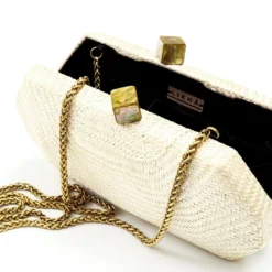 LIKHÂ White Woven Clutch Accessories 11 LIKHÂ White Woven Clutch Accessories