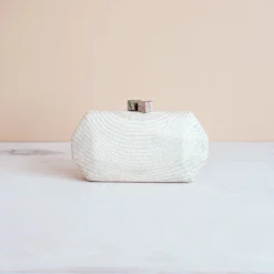 LIKHÂ White Woven Clutch Accessories 13 LIKHÂ White Woven Clutch Accessories