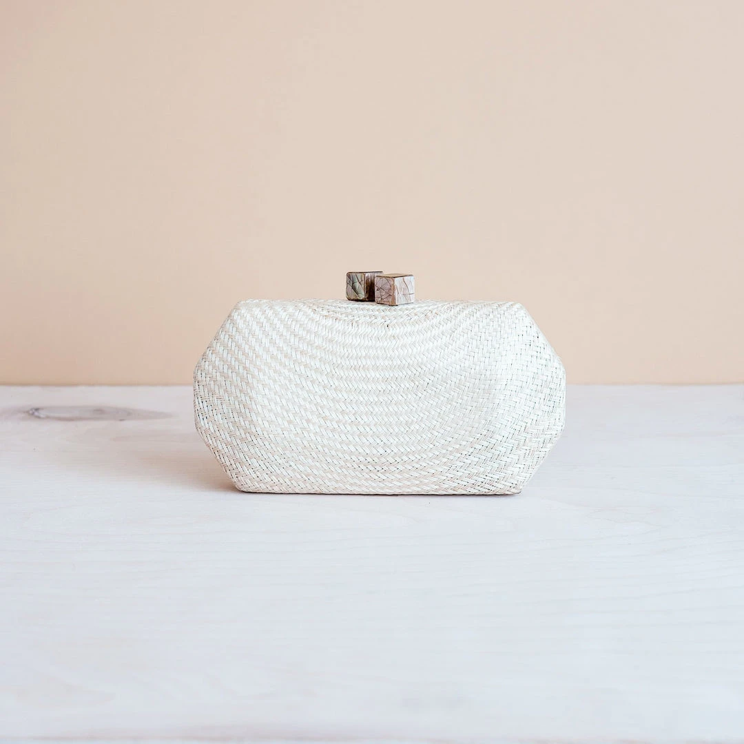 LIKHÂ White Woven Clutch Accessories 7 LIKHÂ White Woven Clutch Accessories