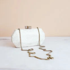 LIKHÂ White Woven Clutch Accessories