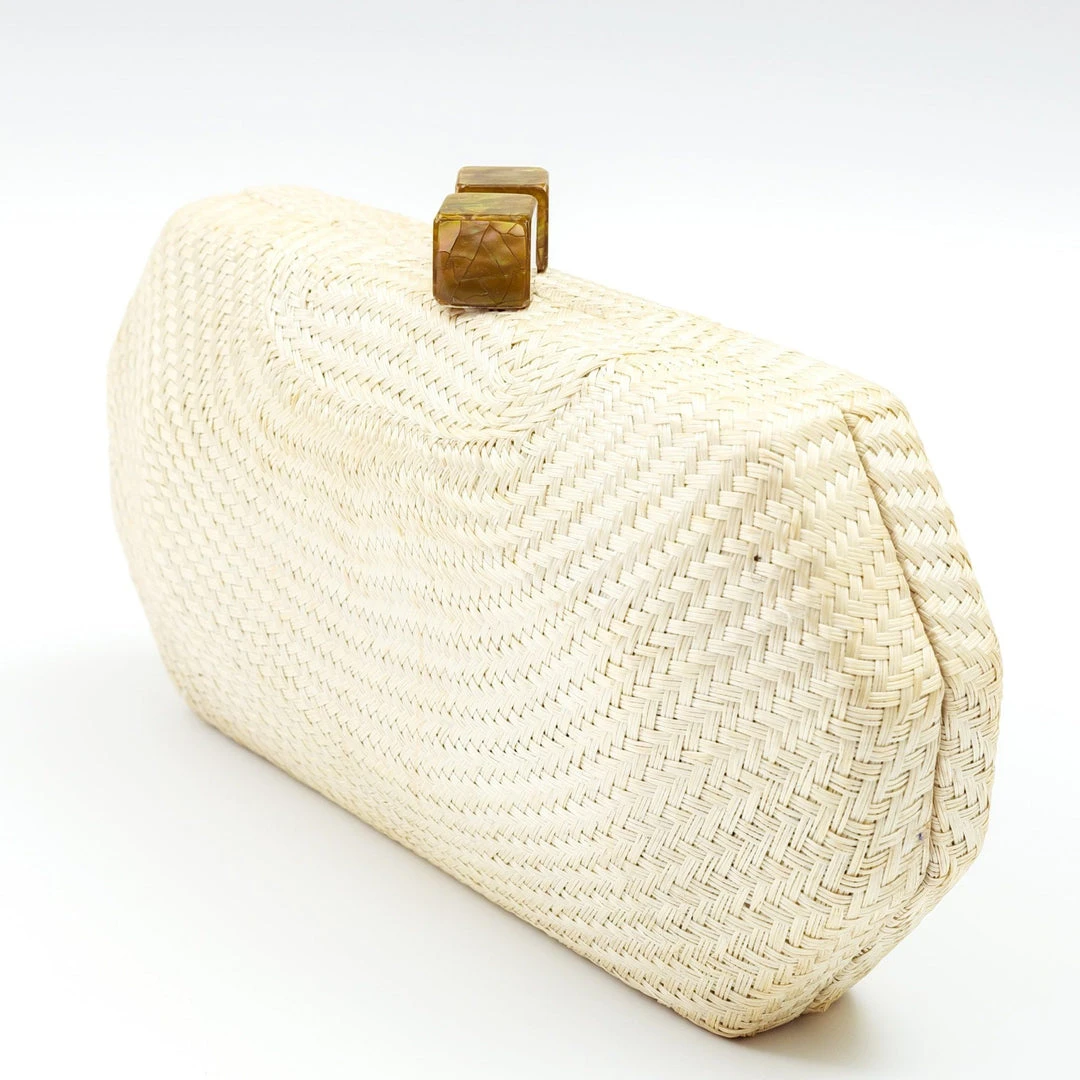 LIKHÂ White Woven Clutch Accessories 8 LIKHÂ White Woven Clutch Accessories