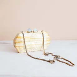 LIKHÂ Yellow Shibori Pattern Clutch